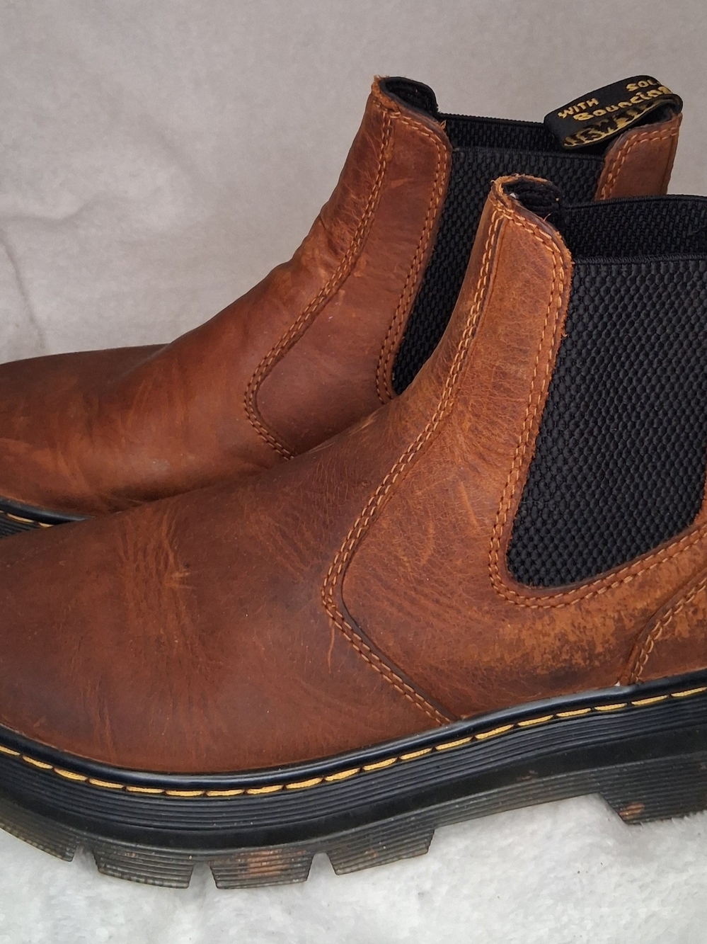 Dr. Martens Women's Brown Leather Chelsea Boots - Picture 2 of 4